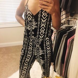 Black and white jumper.